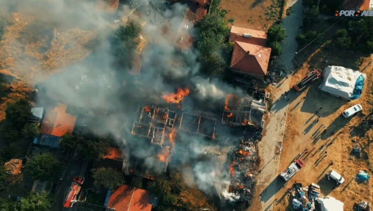 Çankırı Ilgaz’da yangında 2 ev, 2 ahır ve samanlık yandı